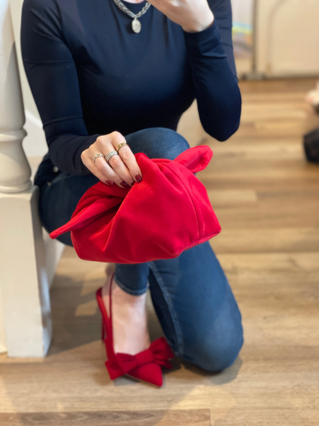 The Pillarbox Red Velvet Kiss Clutch Bag
