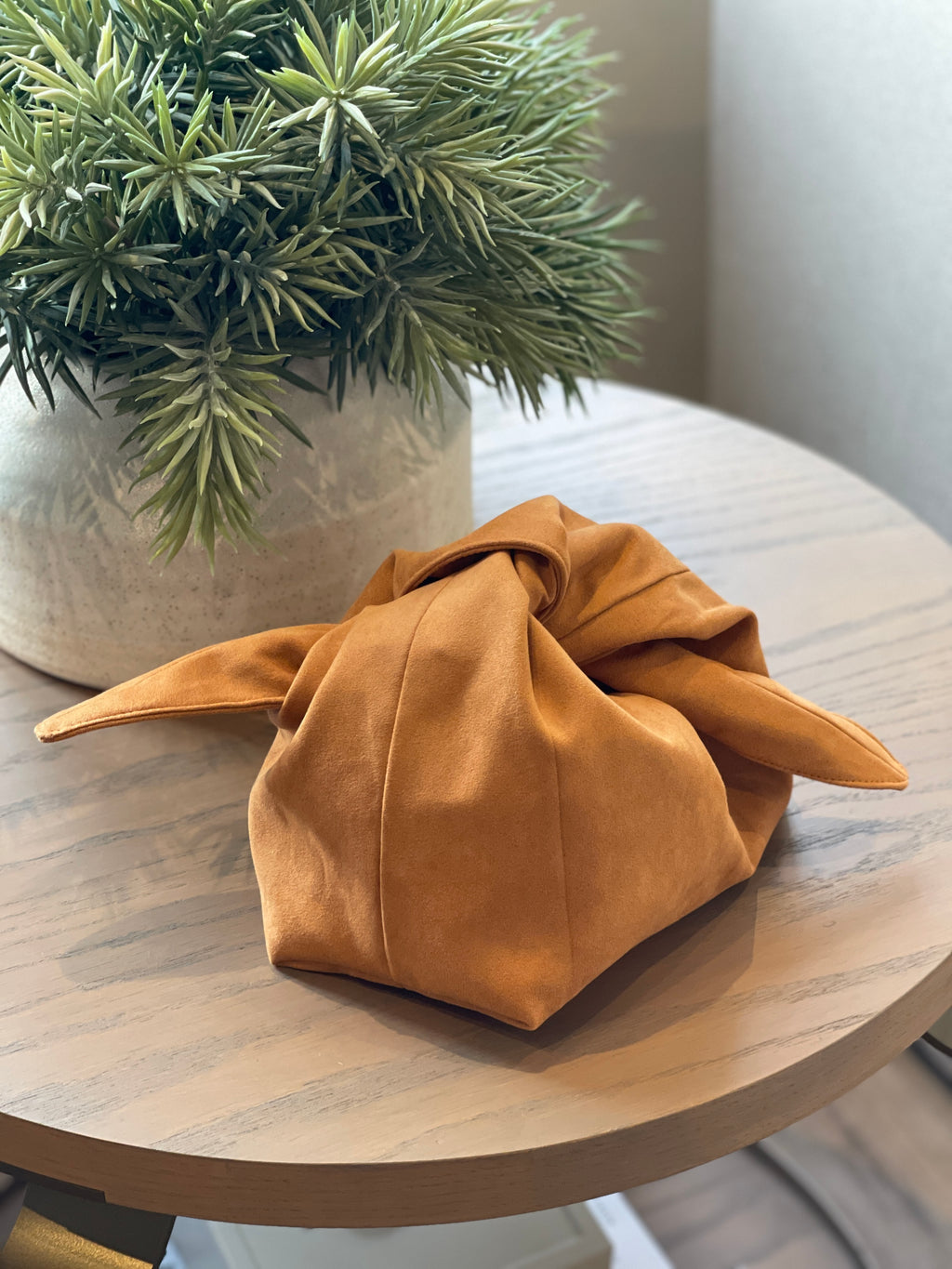 The Gingernut Suede Kiss Clutch Bag