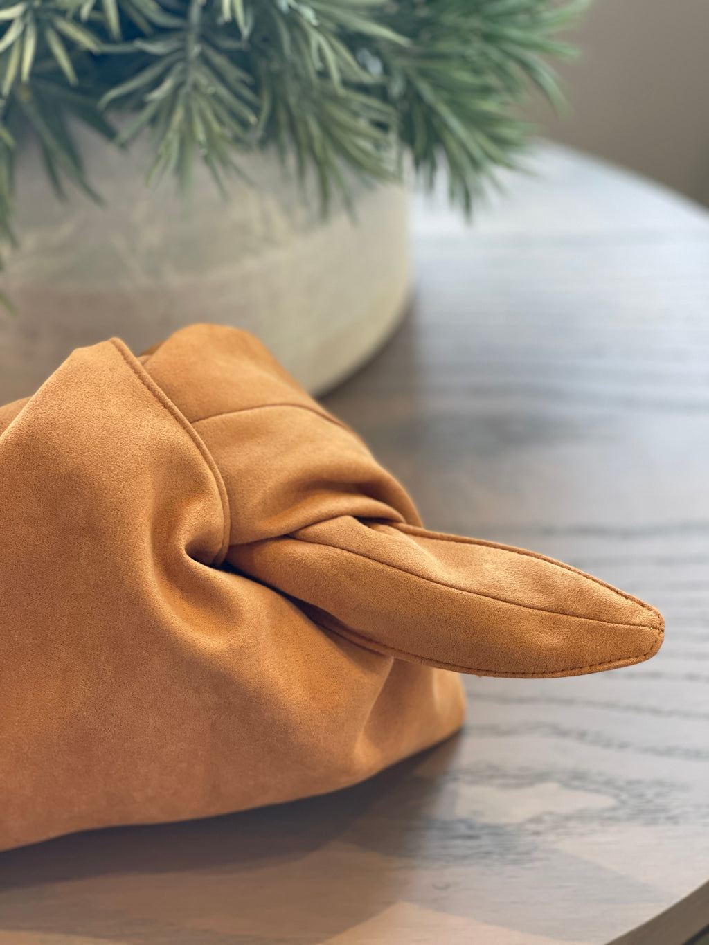 The Gingernut Suede Kiss Clutch Bag