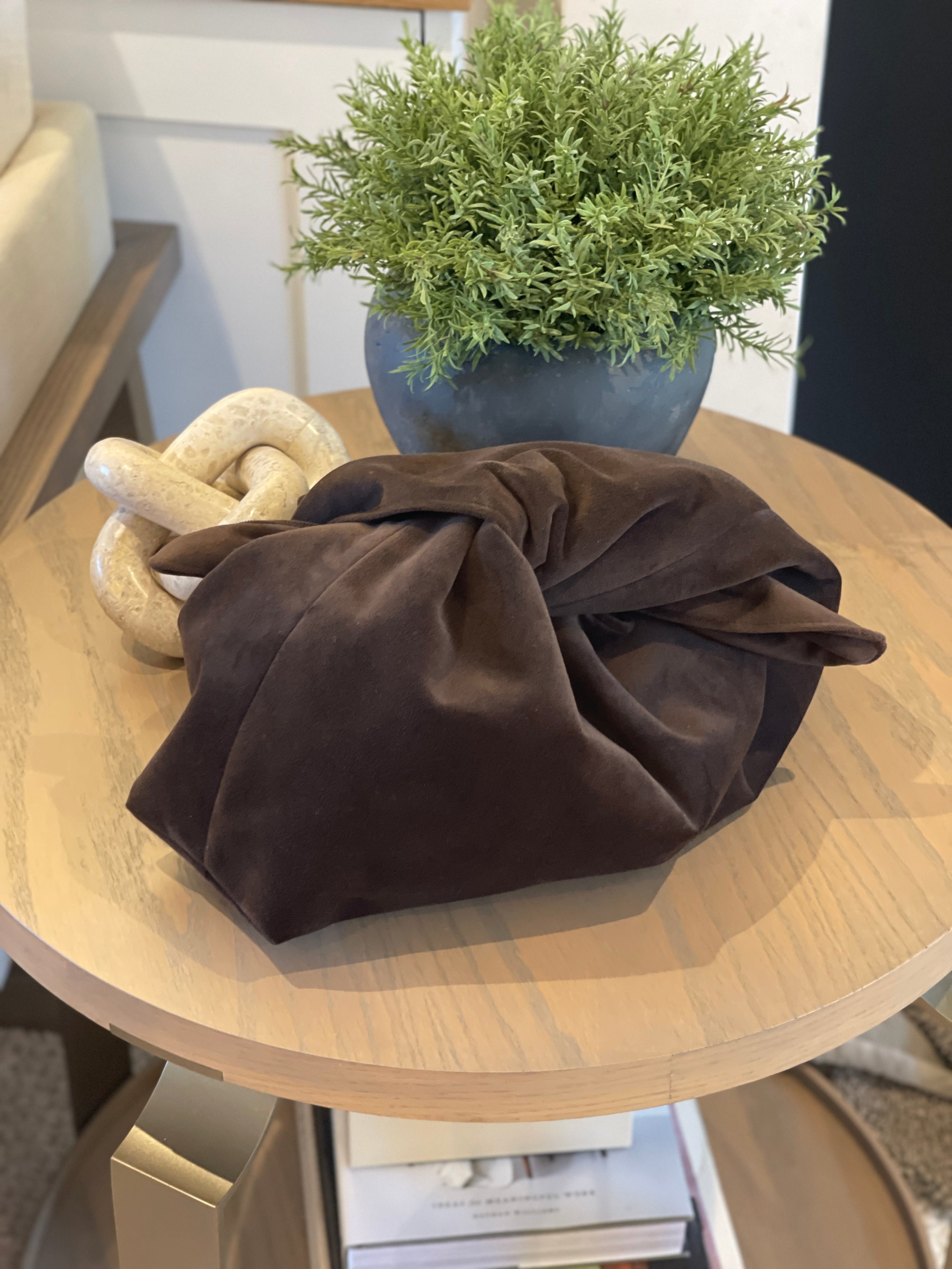 The XL Chocolate Velvet Kiss Clutch Bag