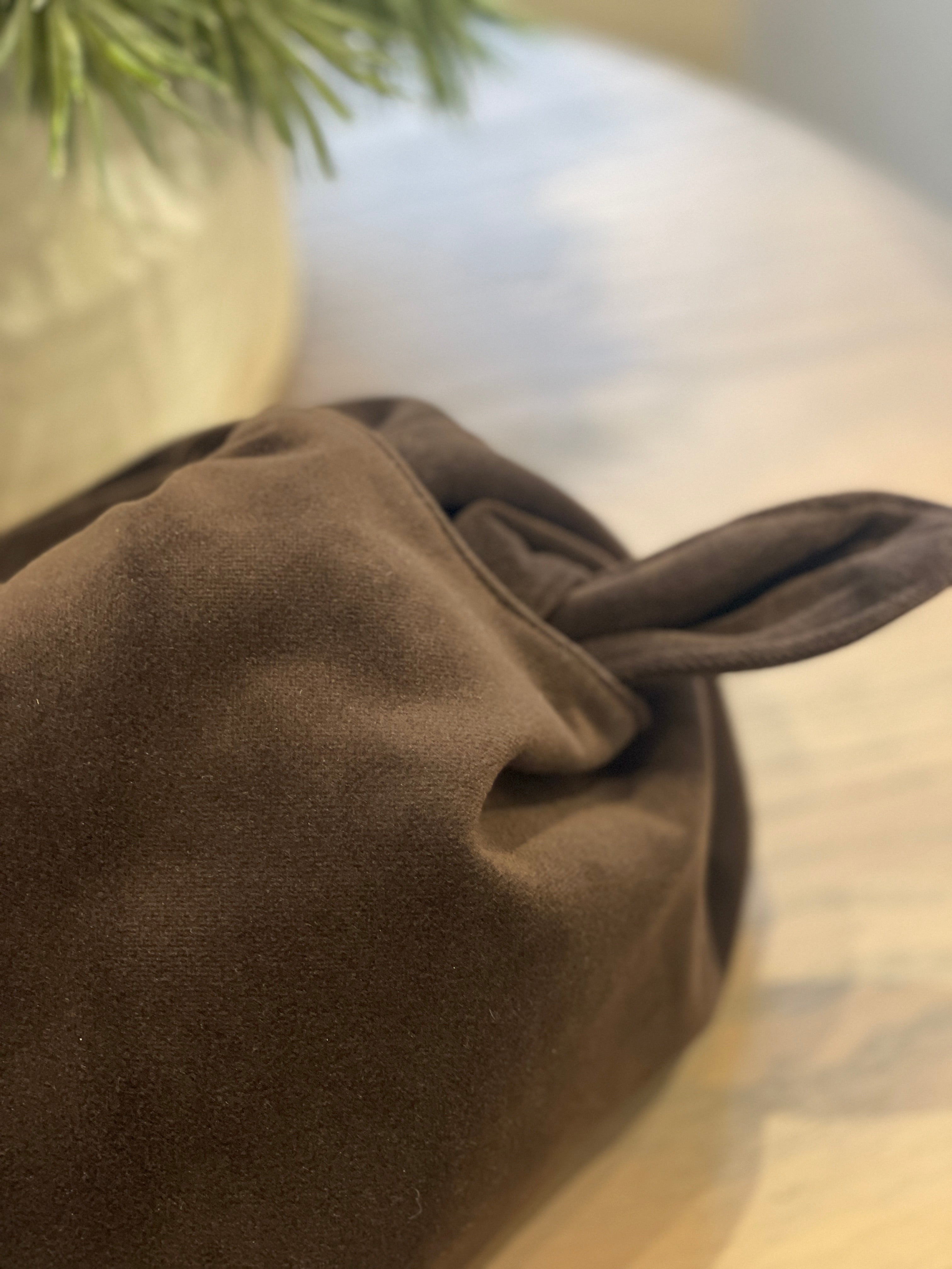 The Chocolate Brown Velvet Kiss Clutch Bag