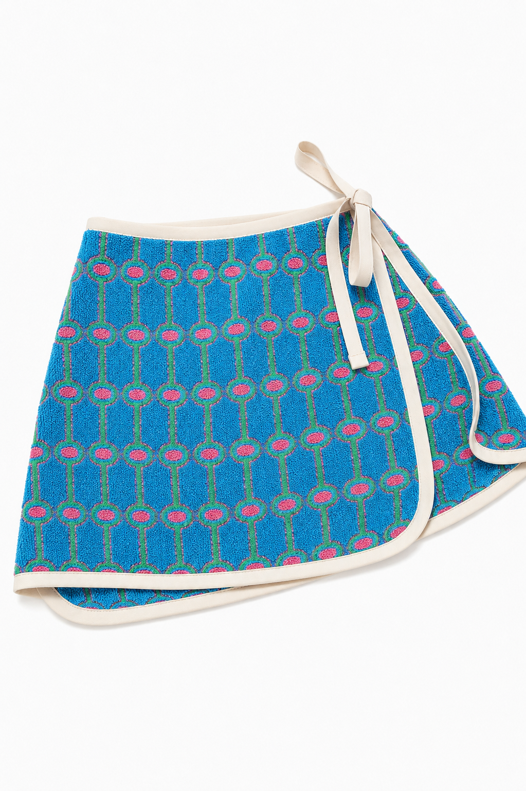 Peacock Blue Towelling Wrap Skirt