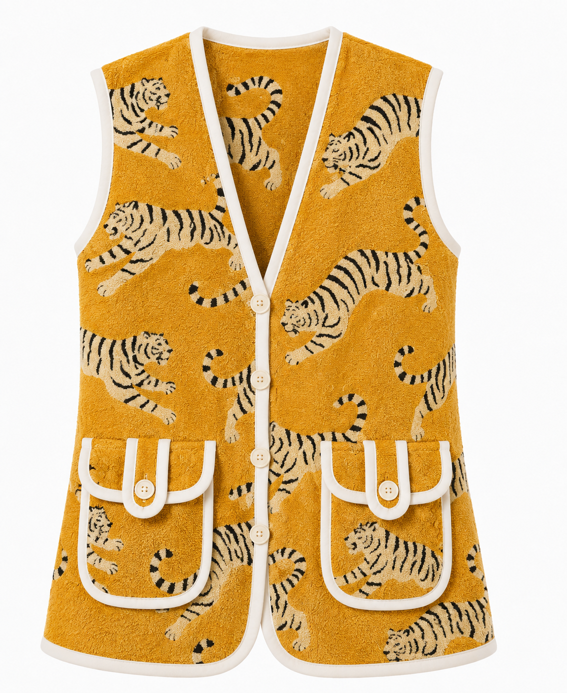 Golden Tiger Towelling Beach Dress