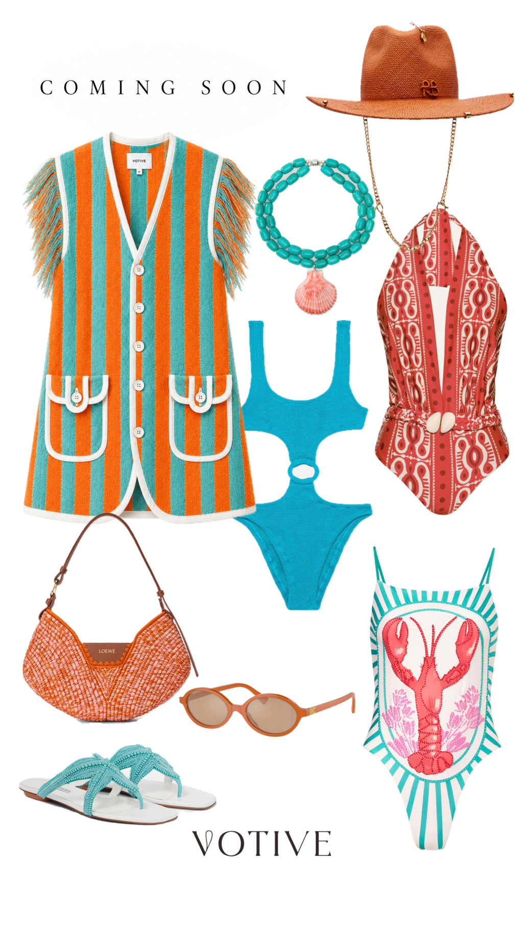 The Positano Stripe Towelling Beach Dress & Pouch