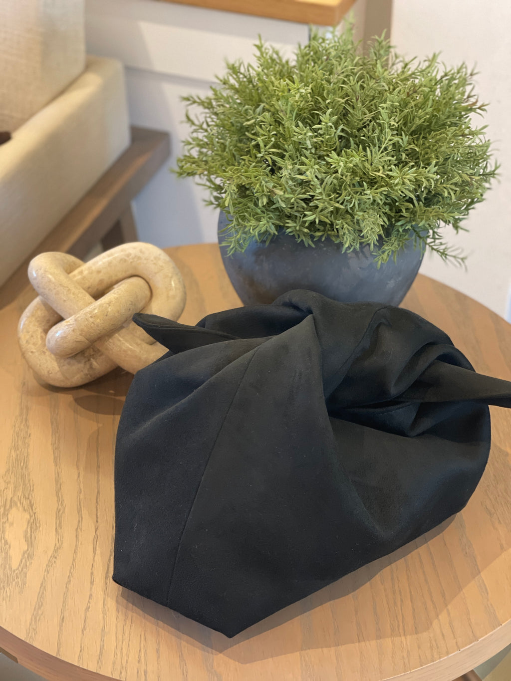 The XL Black Suede Kiss Clutch Bag
