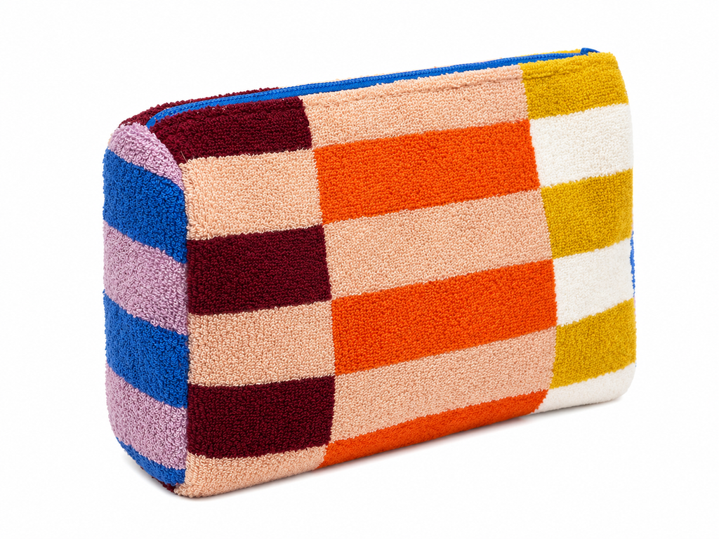 Colourblock Towelling Pouch Bag
