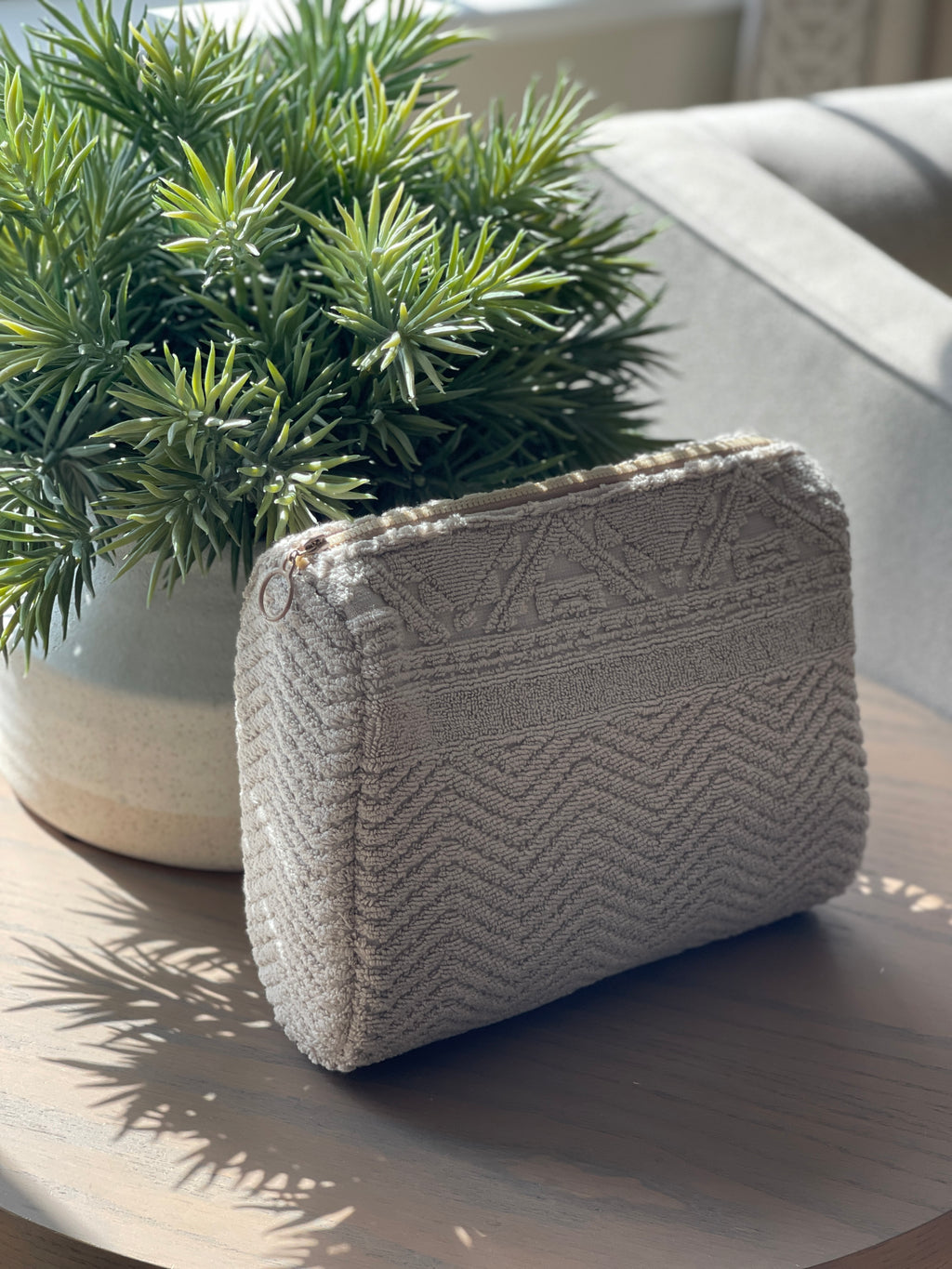 Sand Towelling Pouch Bag