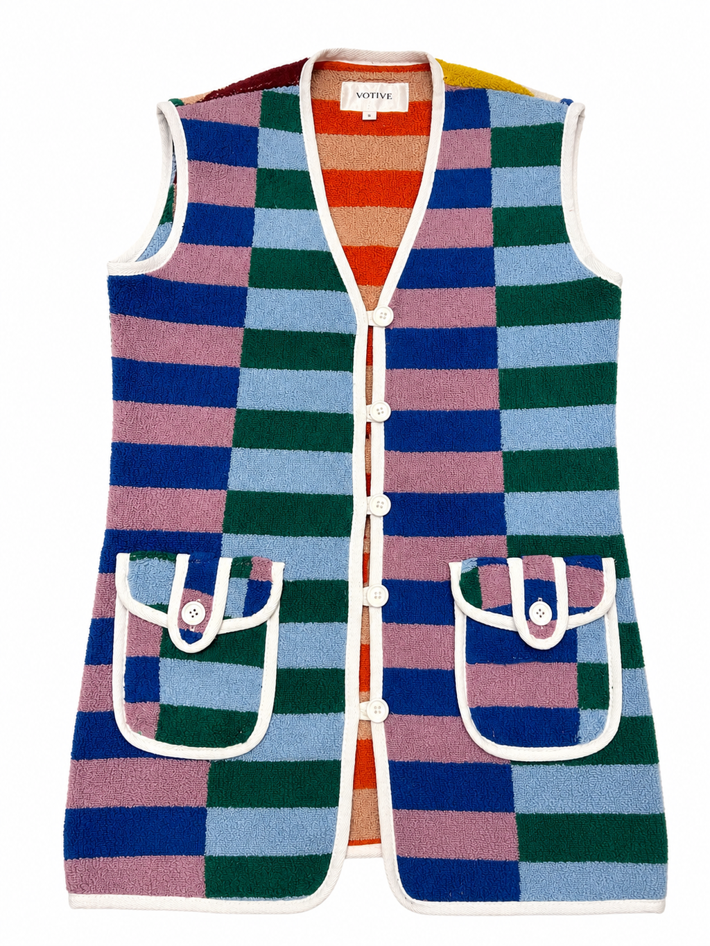 Colourblock Towelling Beach Dress