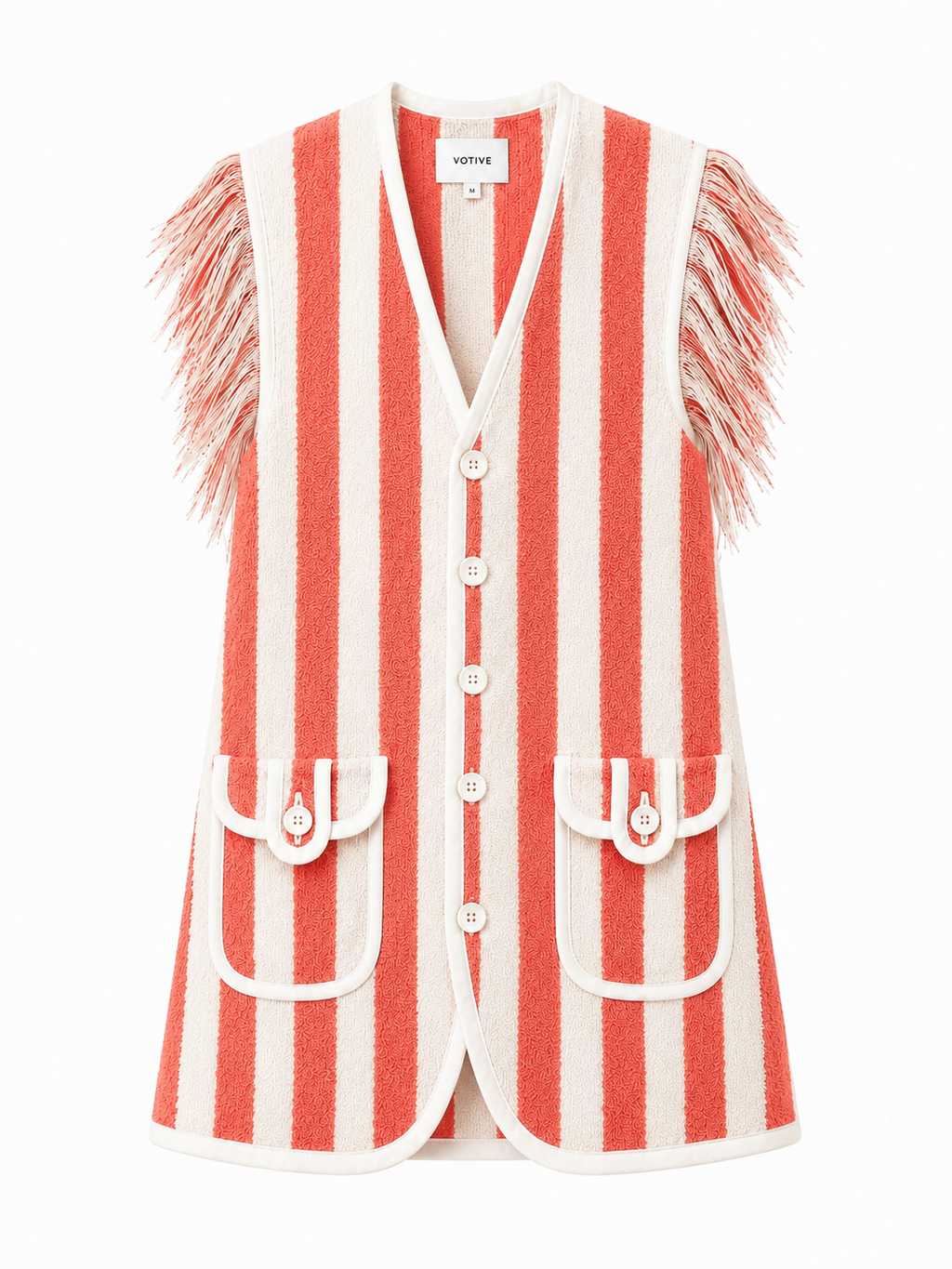 The Coral Stripe Towelling Beach Dress & Pouch
