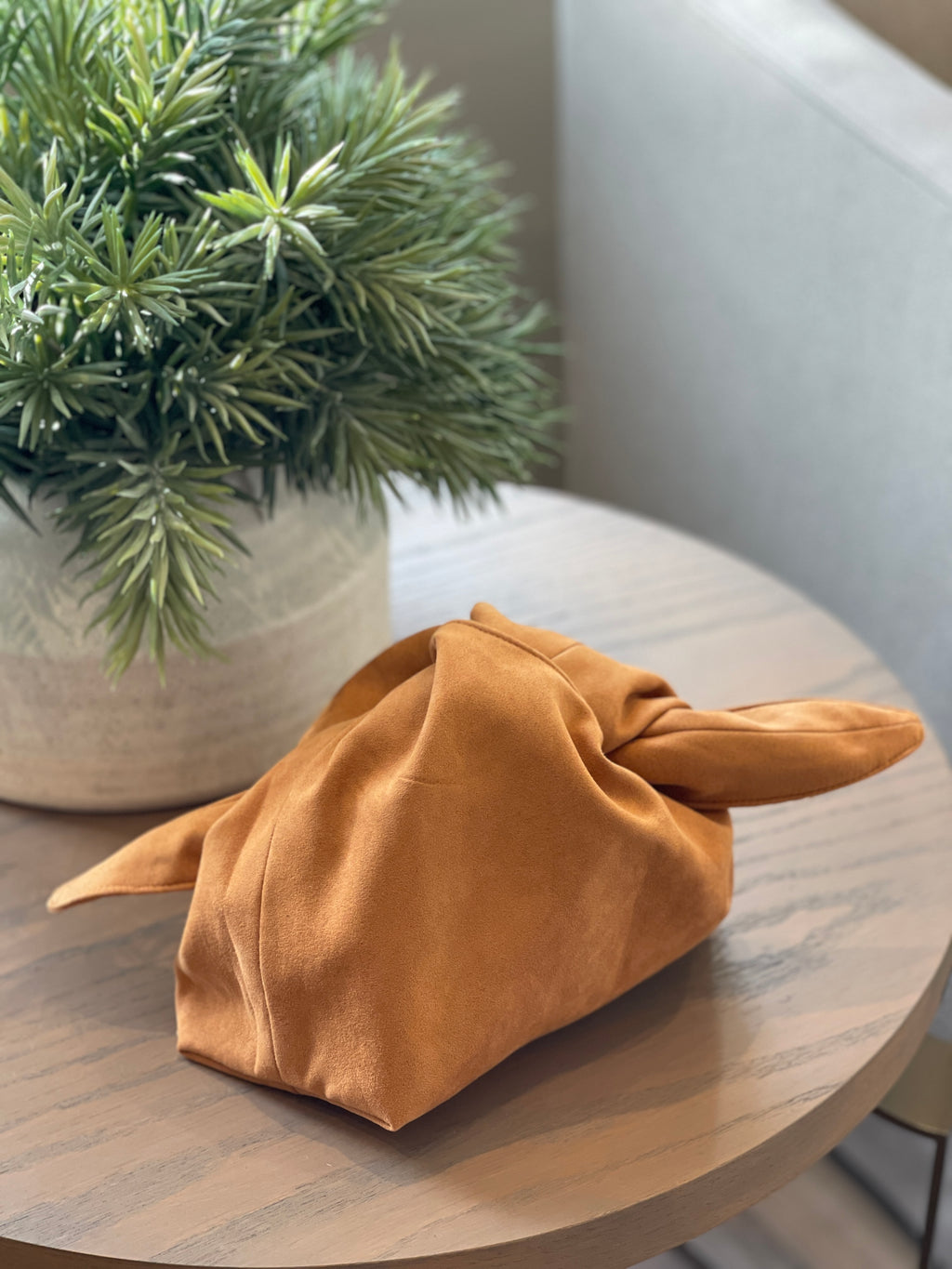 The Gingernut Suede Kiss Clutch Bag
