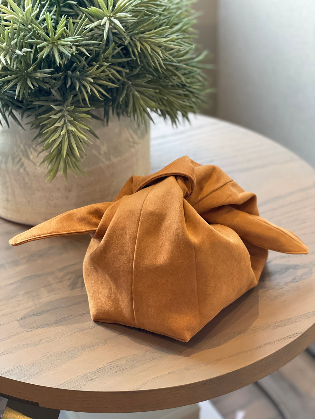 The Gingernut Suede Kiss Clutch Bag