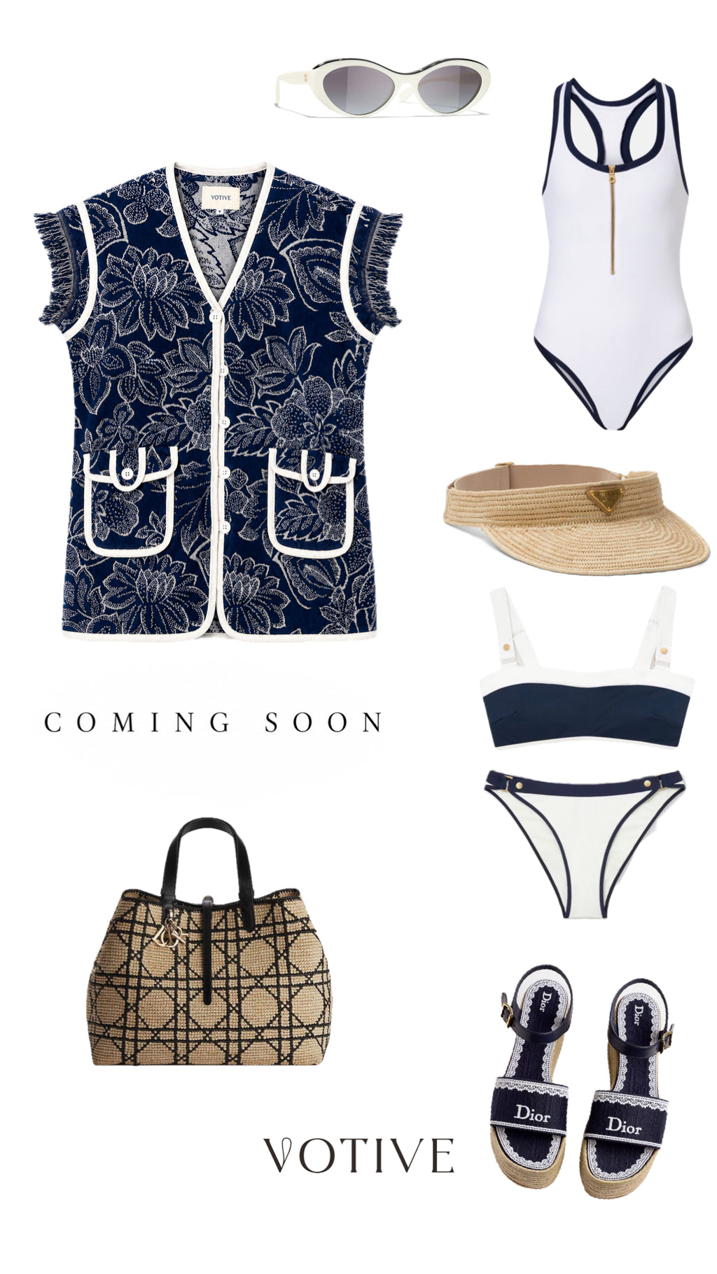 The Sandbanks Towelling Beach Dress & Pouch
