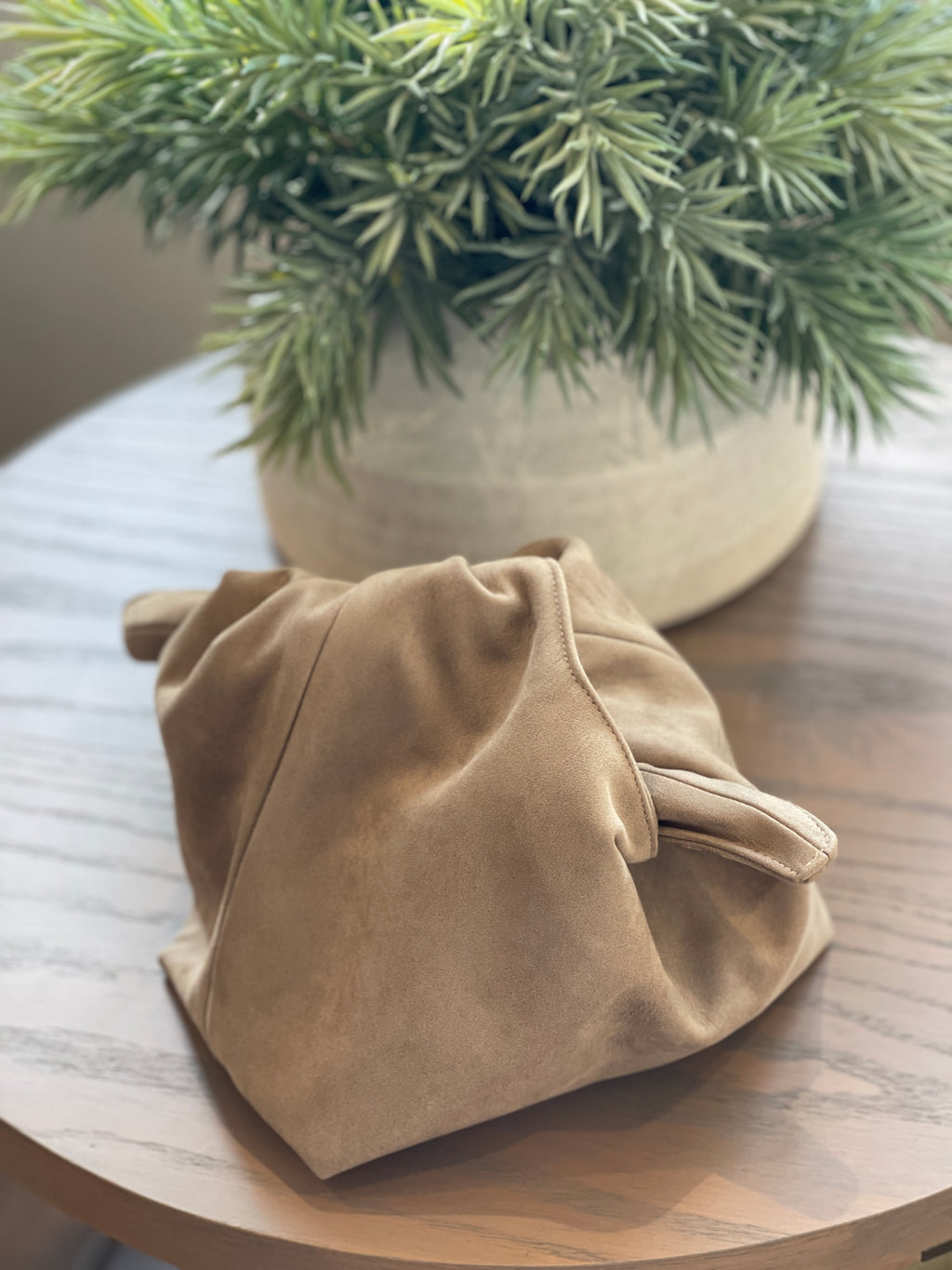 The Sand Suede Kiss Clutch Bag