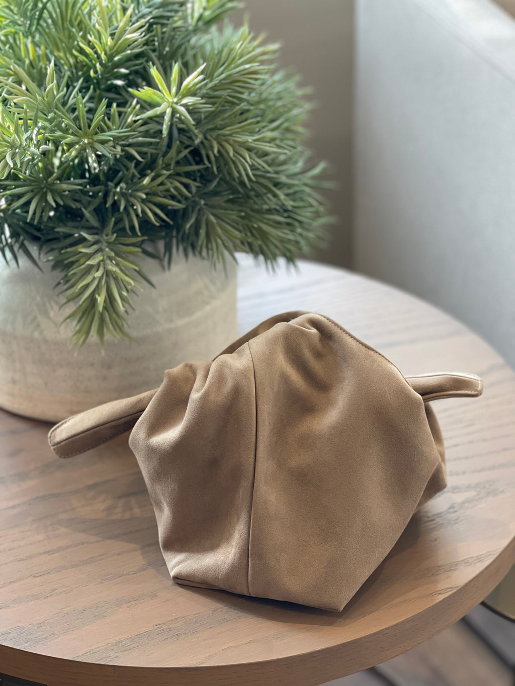 The Sand Suede Kiss Clutch Bag