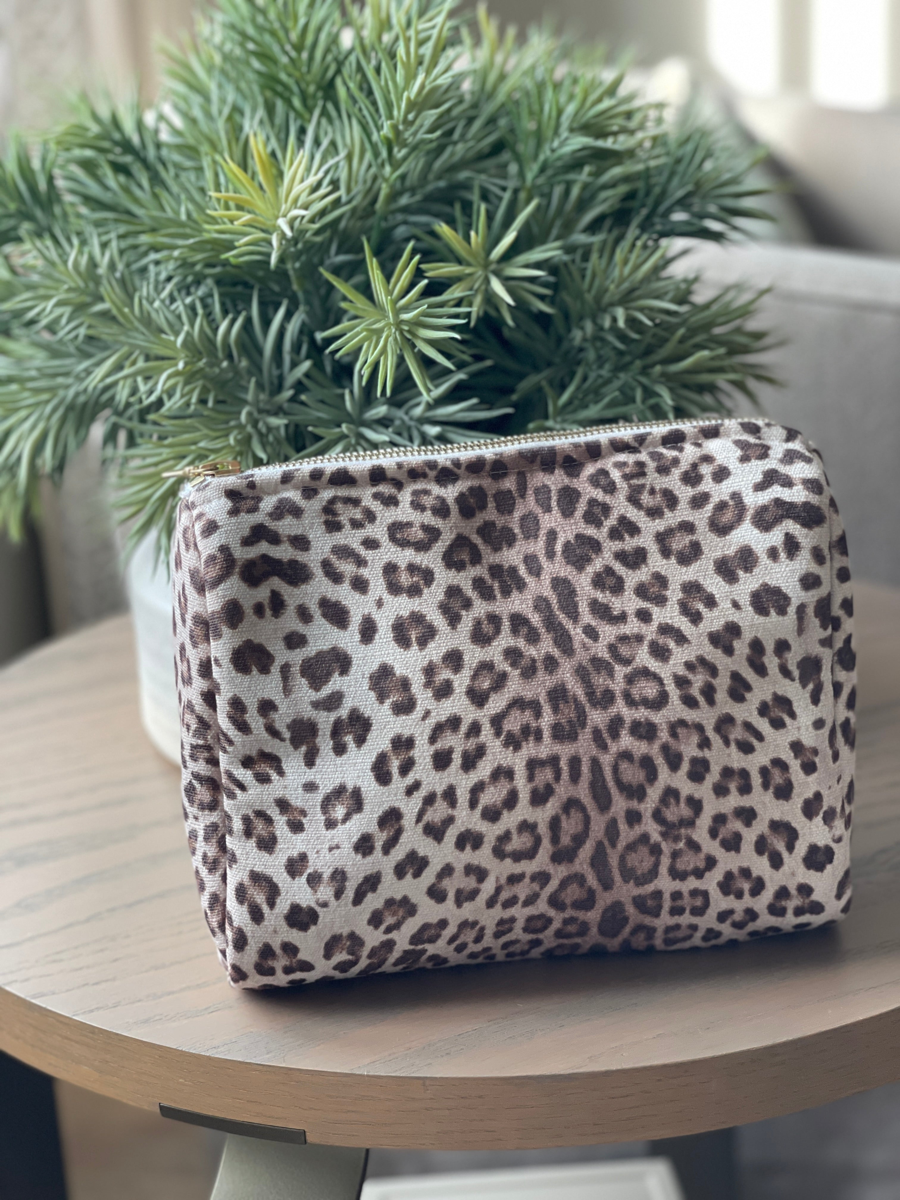 The Taupe Leopard Pouch