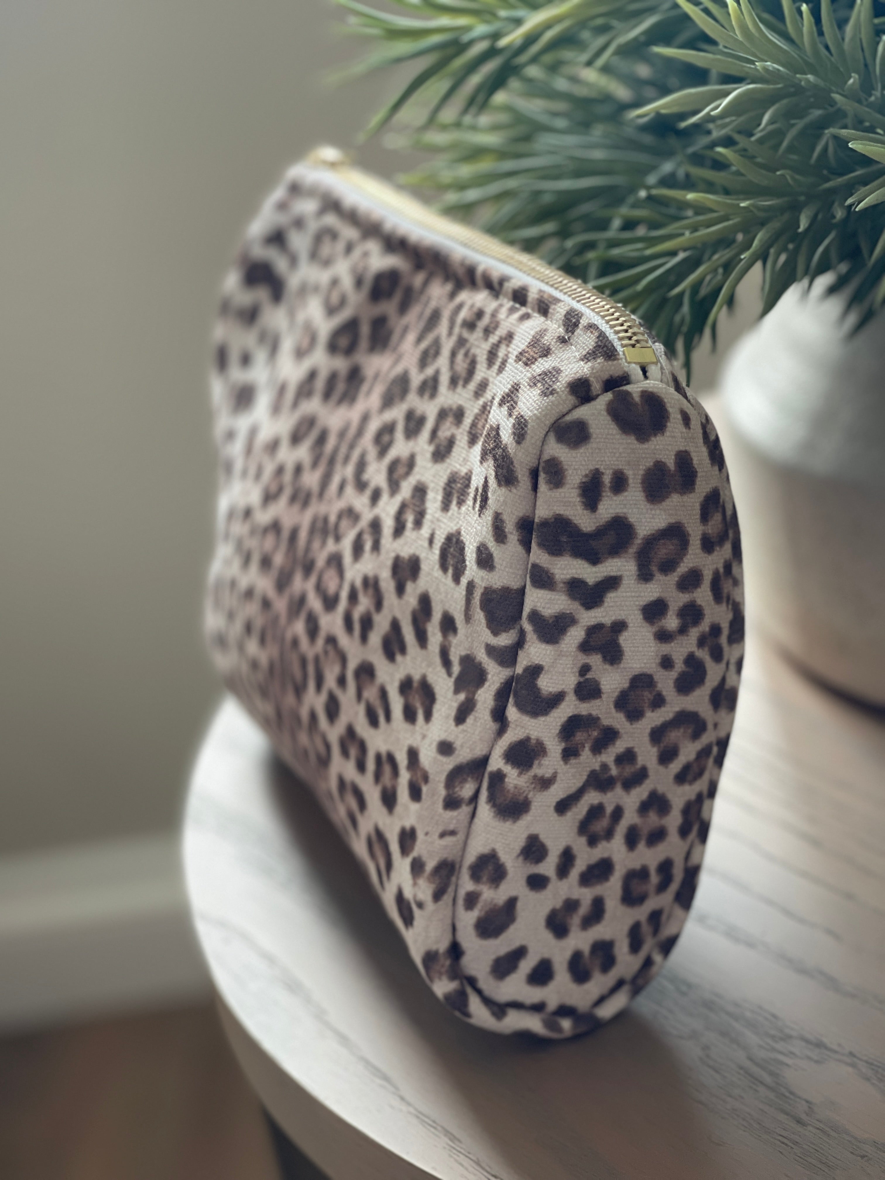 The Taupe Leopard Pouch