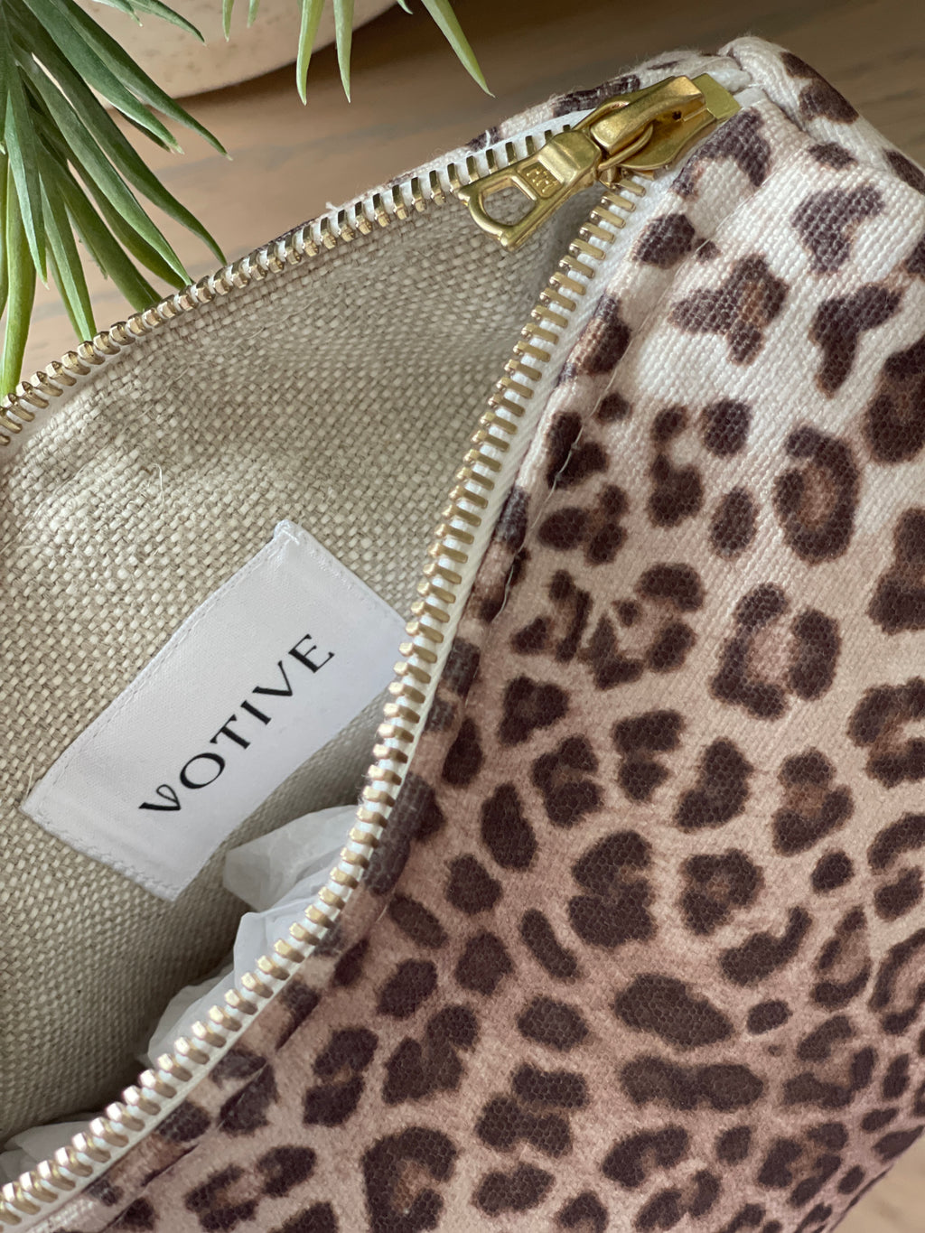 The Taupe Leopard Pouch
