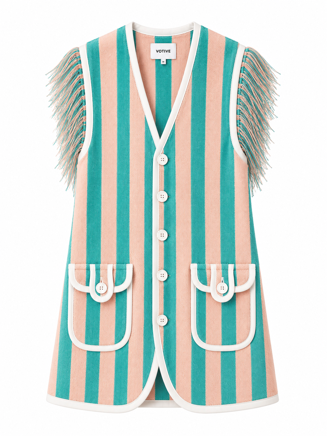Teal & Pink Towelling Beach Dress