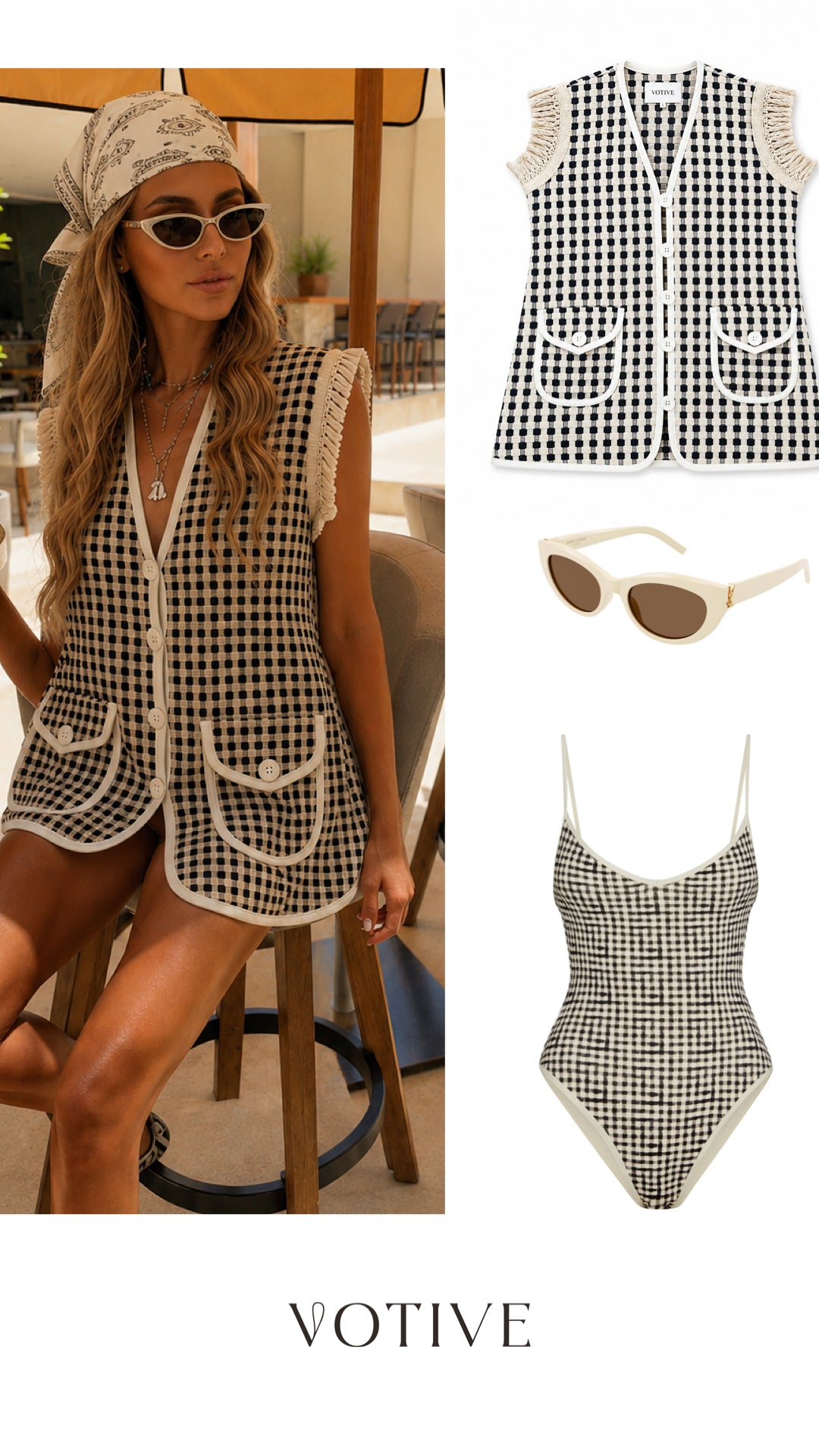 Monochrome Towelling Beach Dress