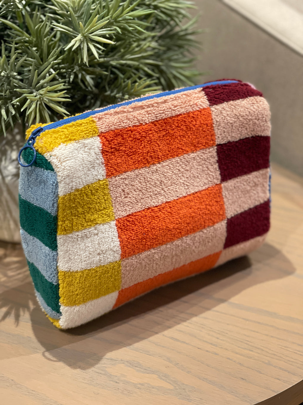 Colourblock Towelling Pouch Bag