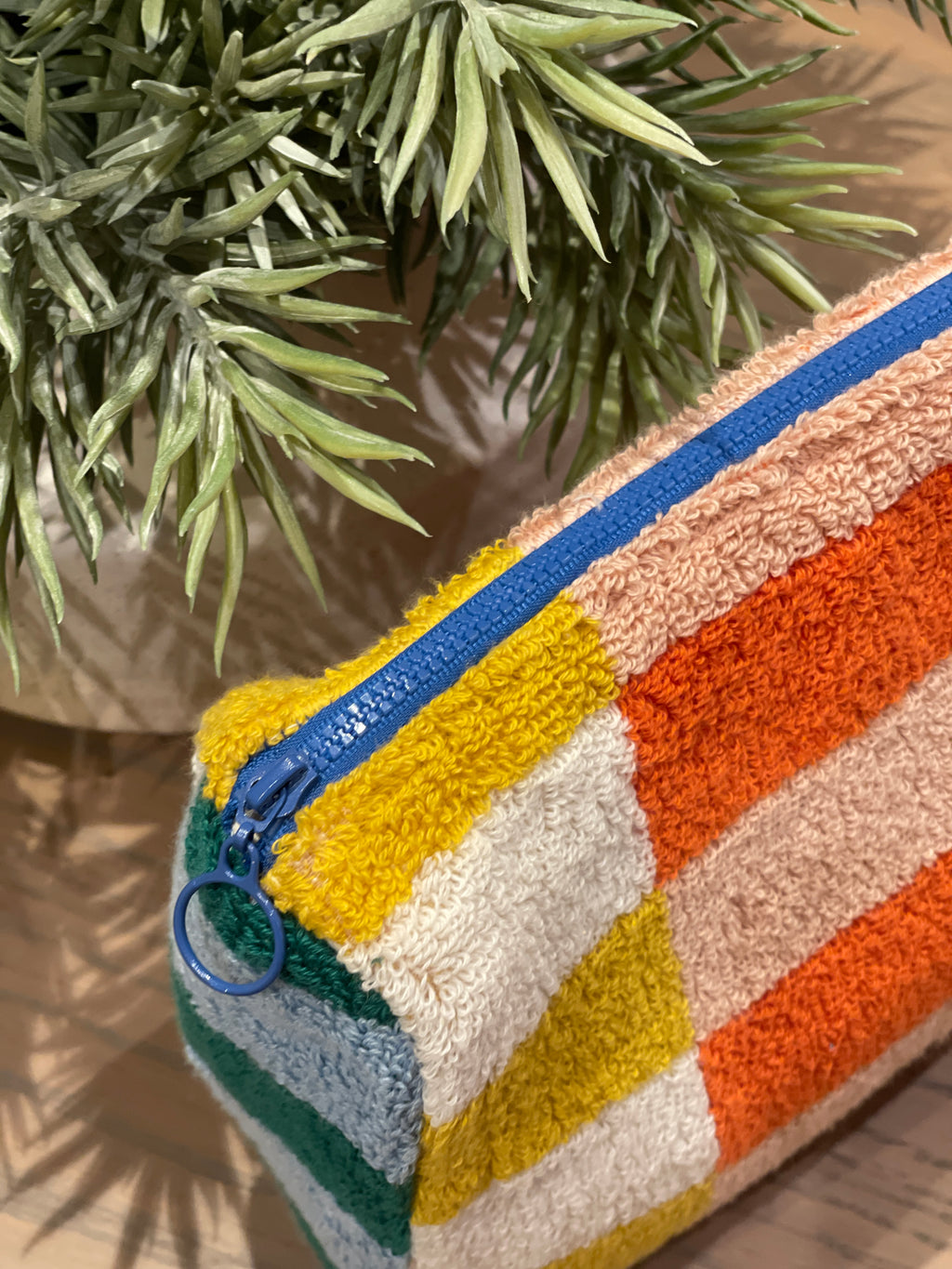 Colourblock Towelling Pouch Bag