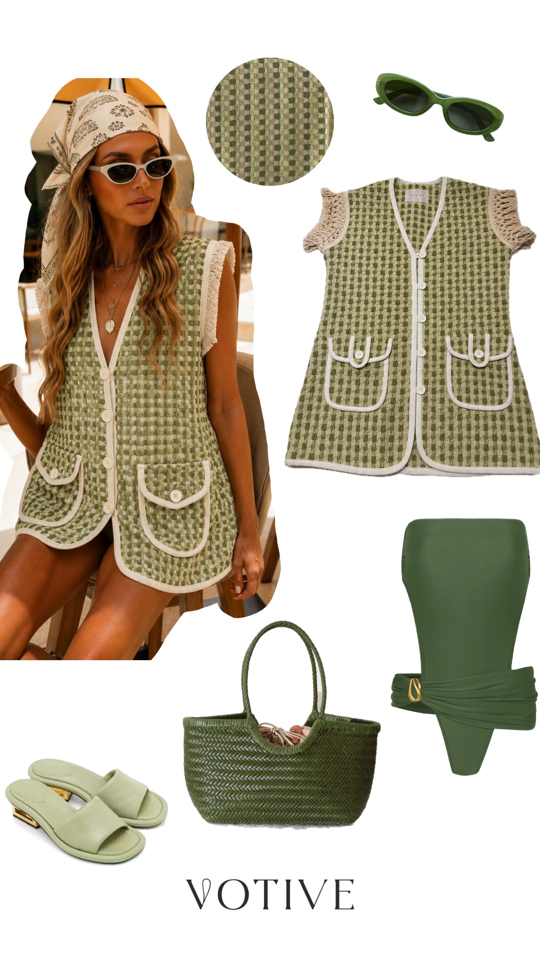 Sage Green Towelling Beach Dress