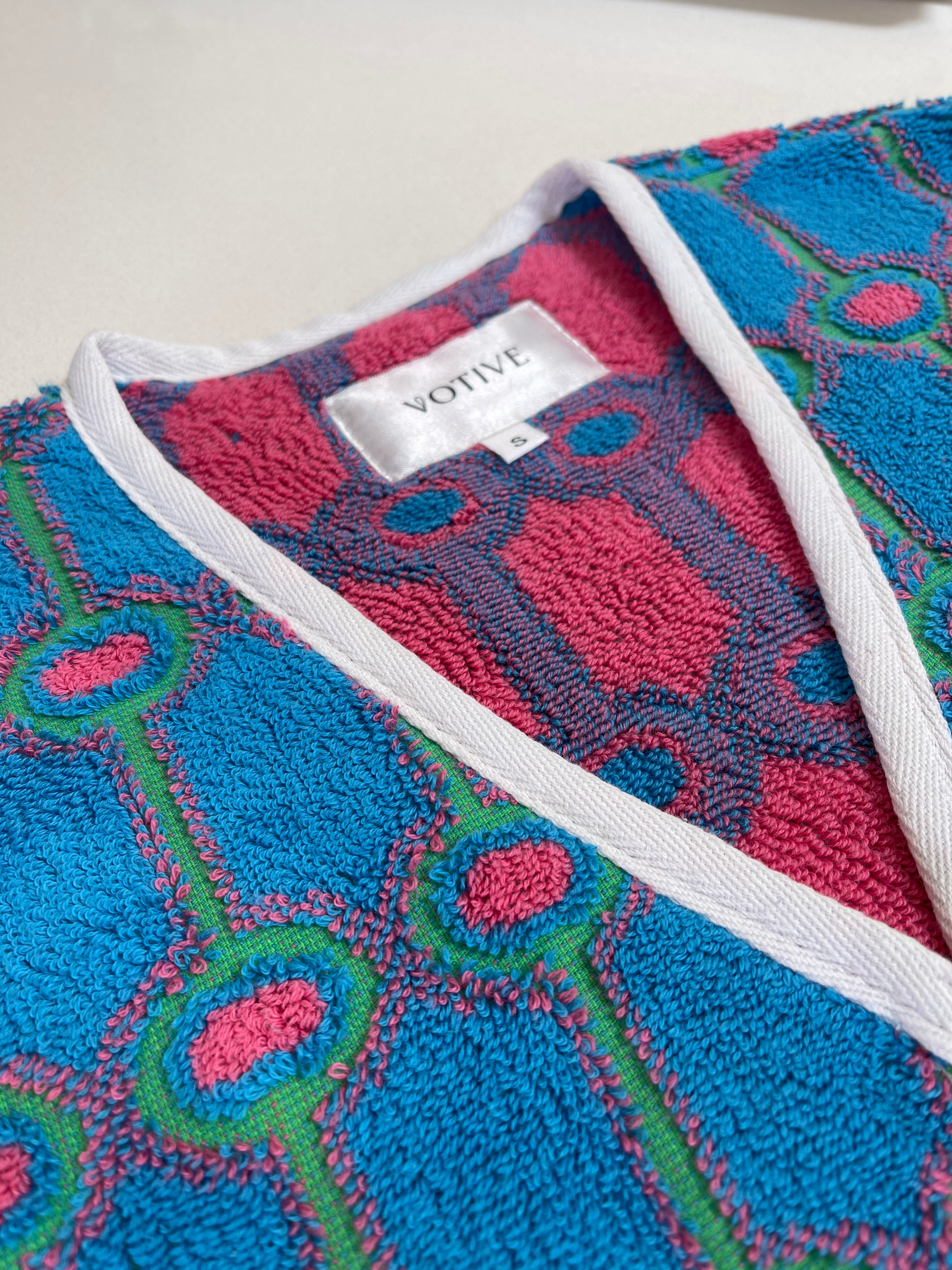 Peacock Blue Towelling Beach Dress