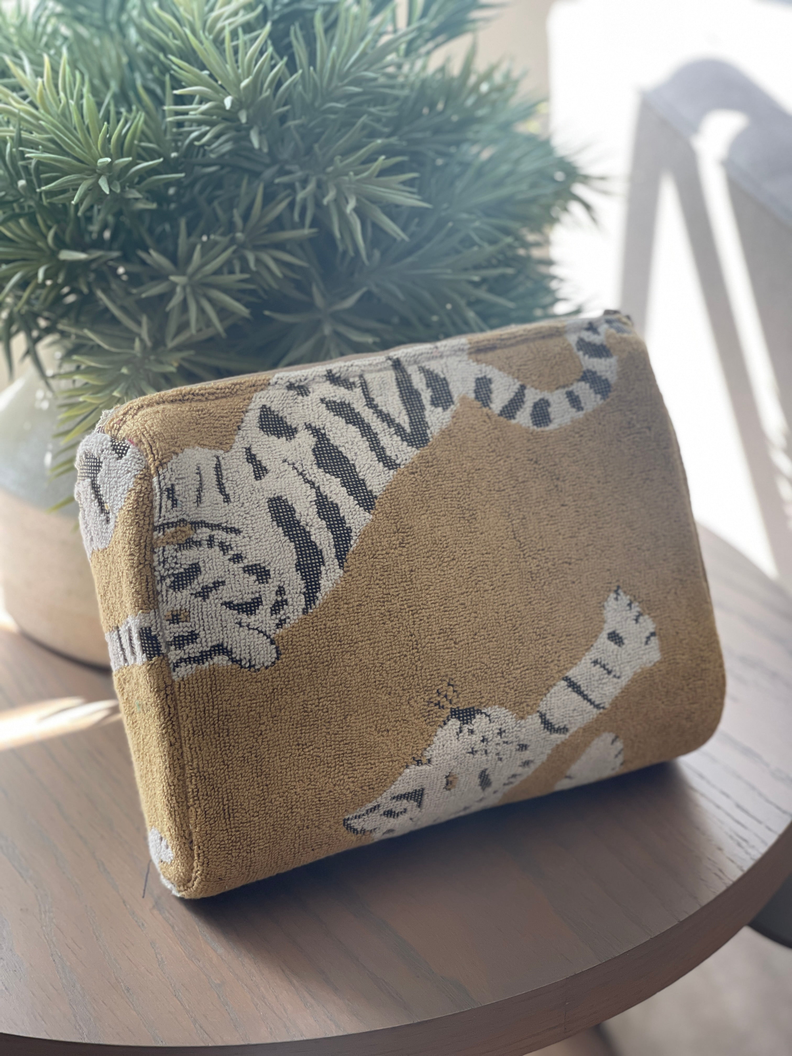 Golden Tiger Towelling Pouch